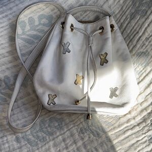 Paloma Picasso White Shoulder Bag with Gold Accents